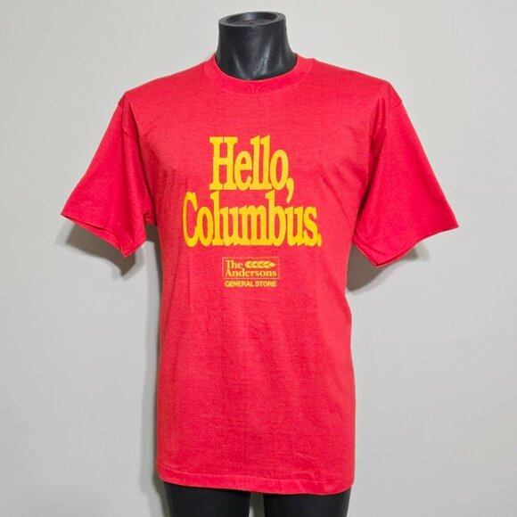 Nos Vintage 80s HELLO COLUMBUS T Shirt XL The Andersons General Store Oho Tee - Picture 6 of 9